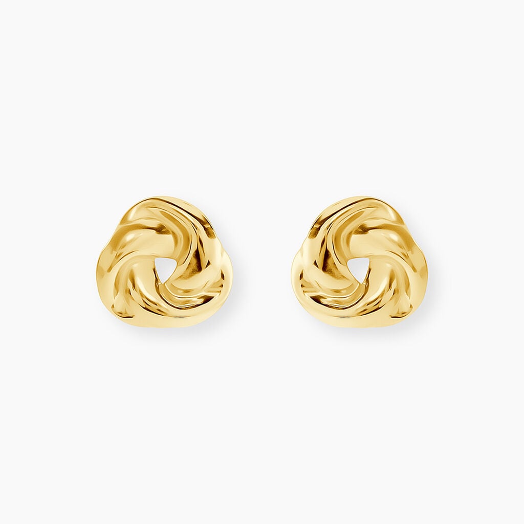 Boucles D'Oreilles Puces Sema Acier Jaune - Boucles d'oreilles fantaisie Femme | Histoire d&rsquo;Or
