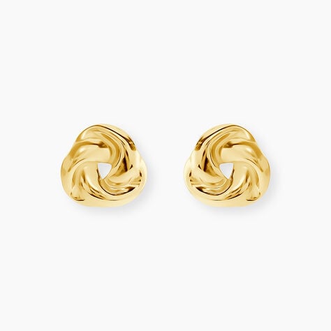 Boucles D'Oreilles Puces Sema Acier Jaune - Boucles d'oreilles fantaisie Femme | Histoire d&rsquo;Or