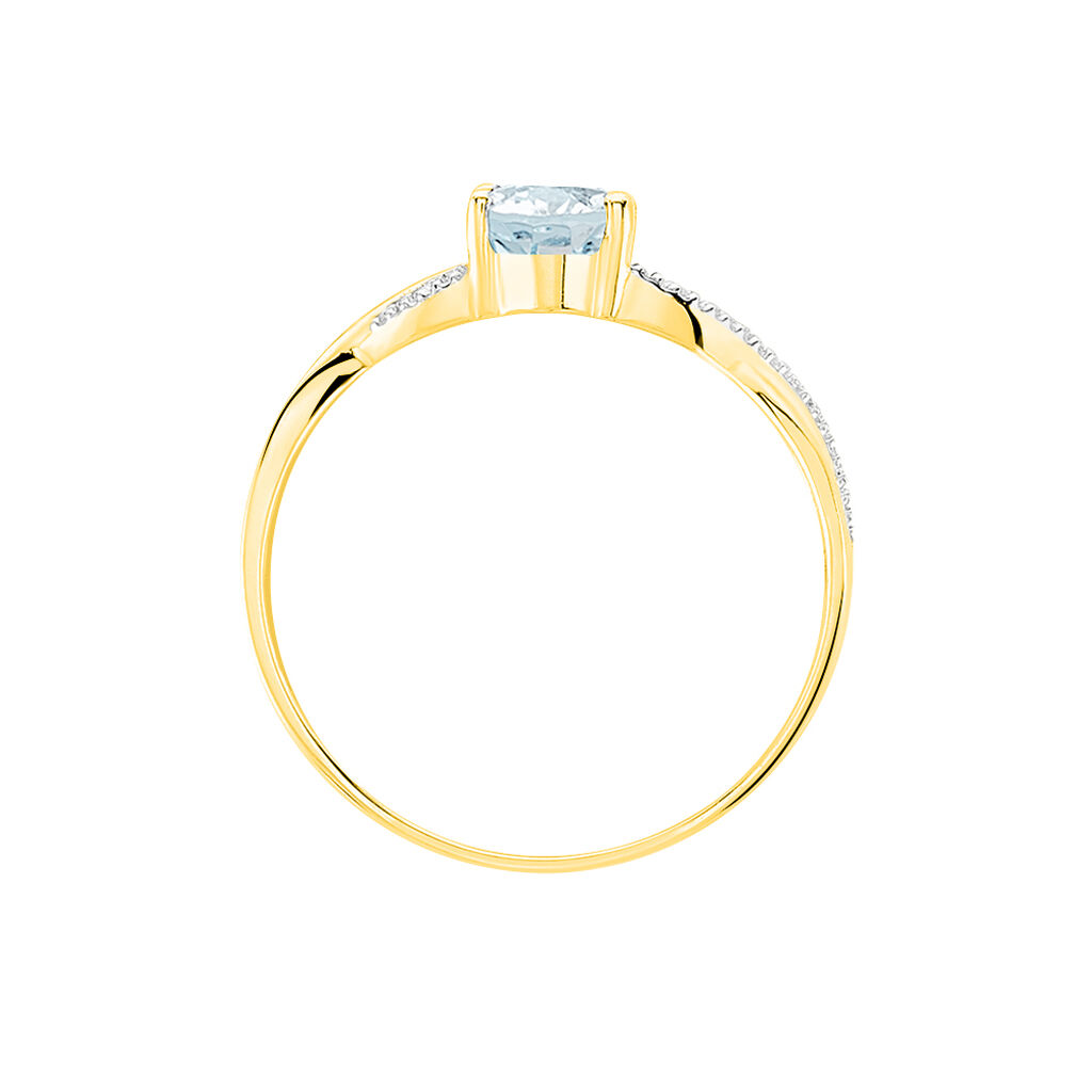 Bague Candice Or Jaune Aigue Marine - Bagues solitaires Femme | Histoire d&rsquo;Or