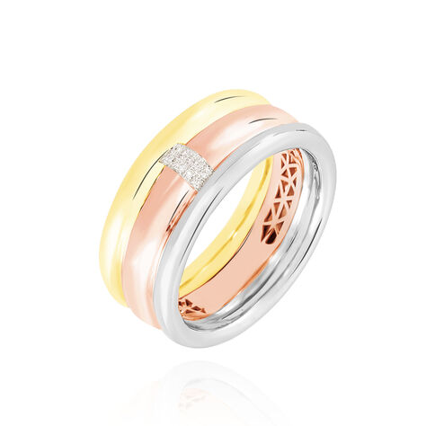 Bague Hajila Or Tricolore Diamant - Bagues avec pierre Femme | Histoire d’Or