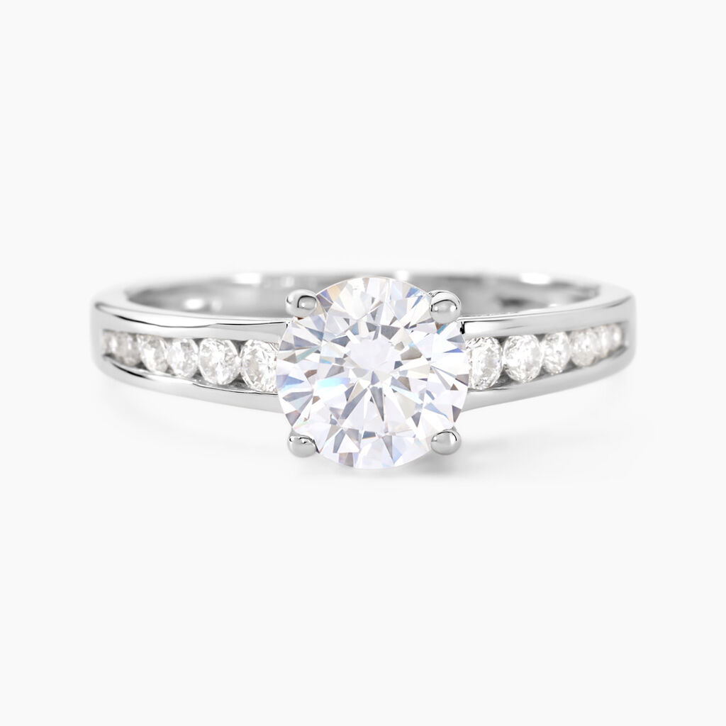 Bague Solitaire Tatjana Or Blanc Oxyde De Zirconium - Bagues solitaires Femme | Histoire d&rsquo;Or