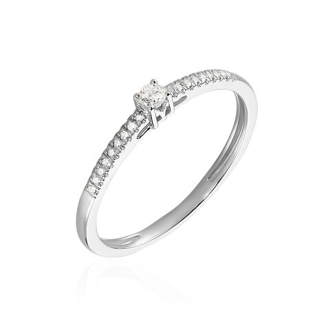 Bague Eliisa Platine Blanc Diamant - Bagues solitaires Femme | Histoire d’Or