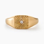 Chevaliere Plaqu&eacute; Or Erditse Oxyde De Zirconium - Bagues solitaires Femme | Histoire d&rsquo;Or