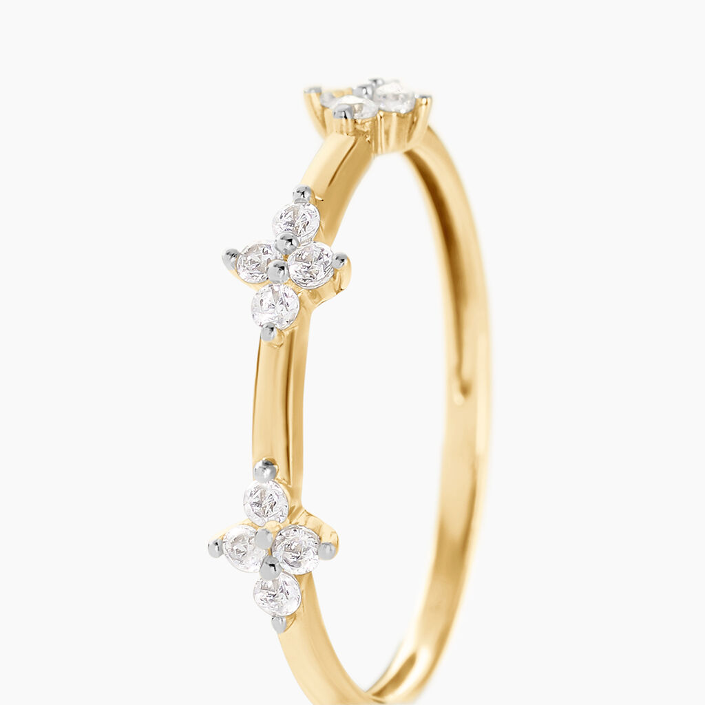 Bague Eclosion Precieuse Or Jaune Oxyde De Zirconium - Bagues avec pierre Femme | Histoire d’Or