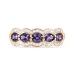 Bague Margaux Or Rose Amethyste Et Diamant - Bagues avec pierre Femme | Histoire d&rsquo;Or