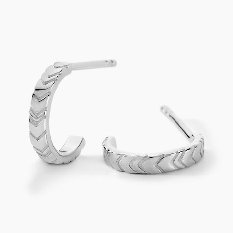 Créoles Jolene Argent Blanc - Boucles d'oreilles créoles Femme | Histoire d’Or