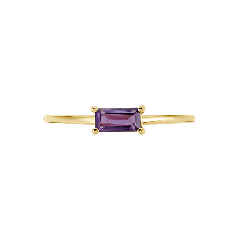 Bague Nottingham Or Jaune Améthyste - Bagues solitaires Femme | Histoire d’Or