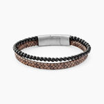 Bracelet Jourdan Cuir De Vache Marron Onyx - Bracelets Homme | Histoire d&rsquo;Or