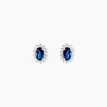 Boucles D'Oreilles Puces Liz Argent Blanc Pierre De Synthese Oxyde De Zirconium - Boucles d'oreilles empierr&eacute;es Femme | Histoire d&rsquo;Or
