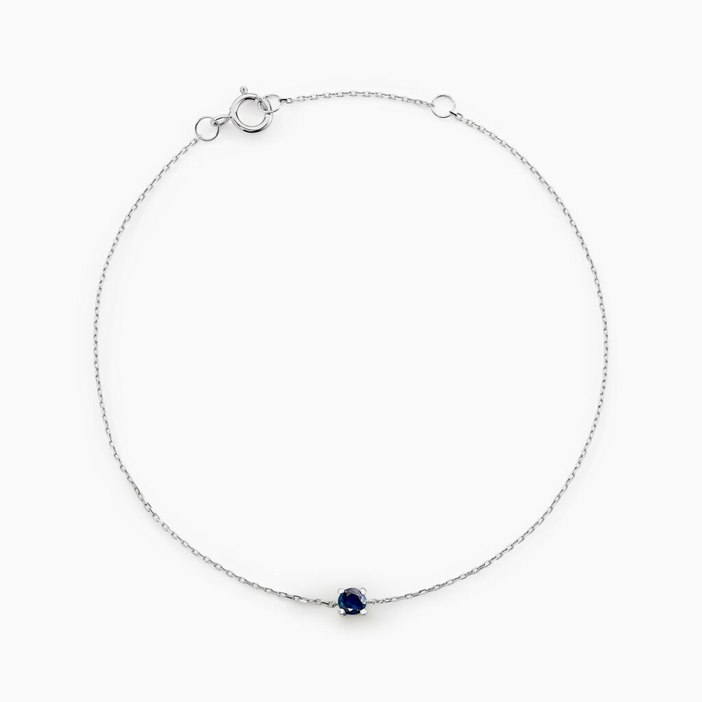 Bracelet Or Blanc Onora Saphir - Bracelets Femme | Histoire d&rsquo;Or