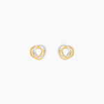 Boucles D'oreilles Puces Farouk Cercle Or Bicolore - Clous d'oreilles Femme | Histoire d&rsquo;Or
