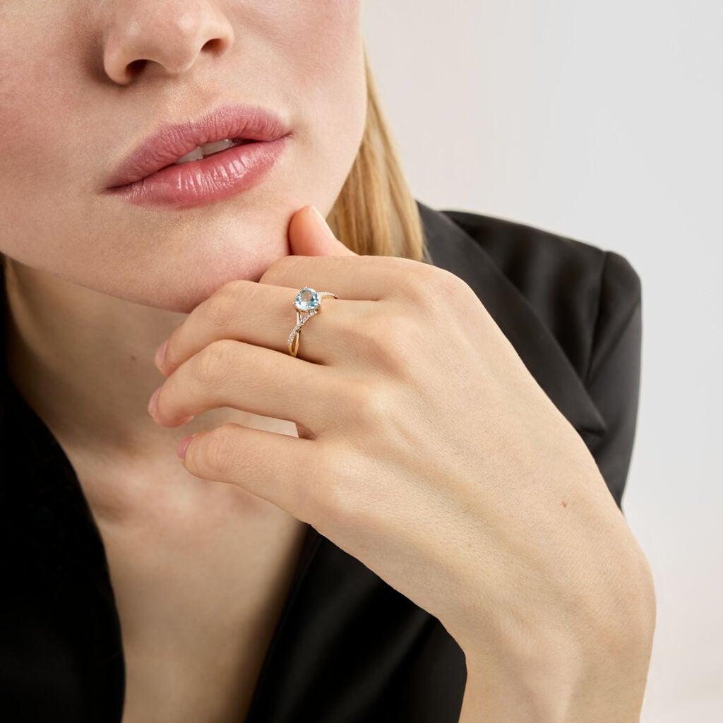 Bague Clothilde Or Jaune Topaze Oxyde De Zirconium - Bagues pierres fines Femme | Histoire d&rsquo;Or