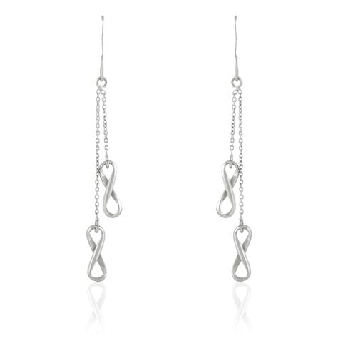 Boucles D'oreilles Pendantes Noelle Argent Blanc - Boucles d'oreilles fantaisie Femme | Histoire d’Or