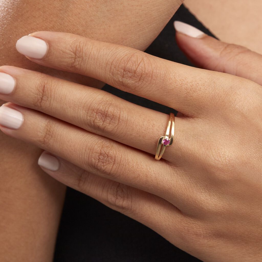 Bague Nesryne Or Jaune Rubis - Bagues solitaires Femme | Histoire d’Or