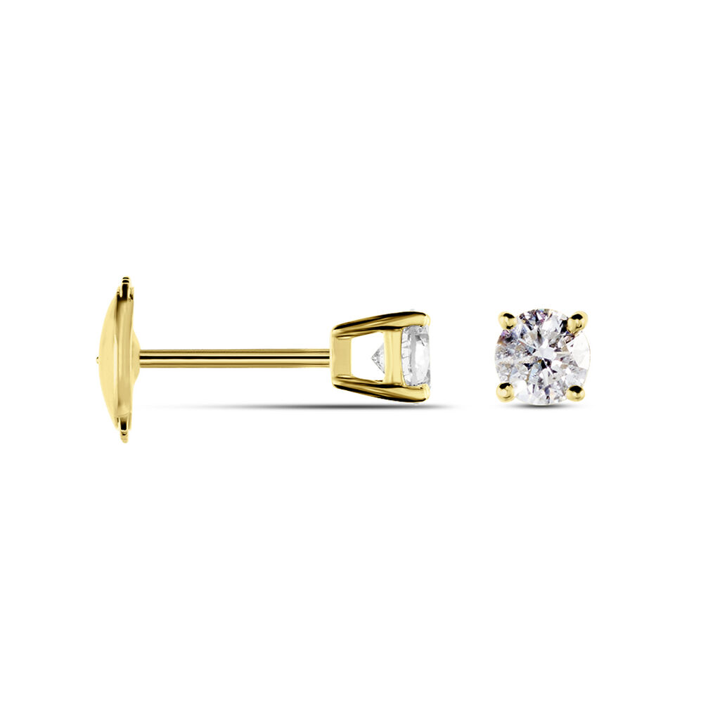 Boucles D'oreilles Puces Aphrodite Or Jaune Diamant - Clous d'oreilles Famille | Histoire d’Or