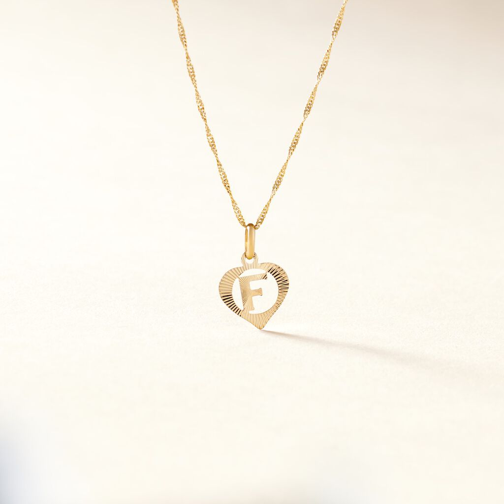 Pendentif Eudocie Coeur Lettre Or Jaune - Pendentifs Famille | Histoire d’Or