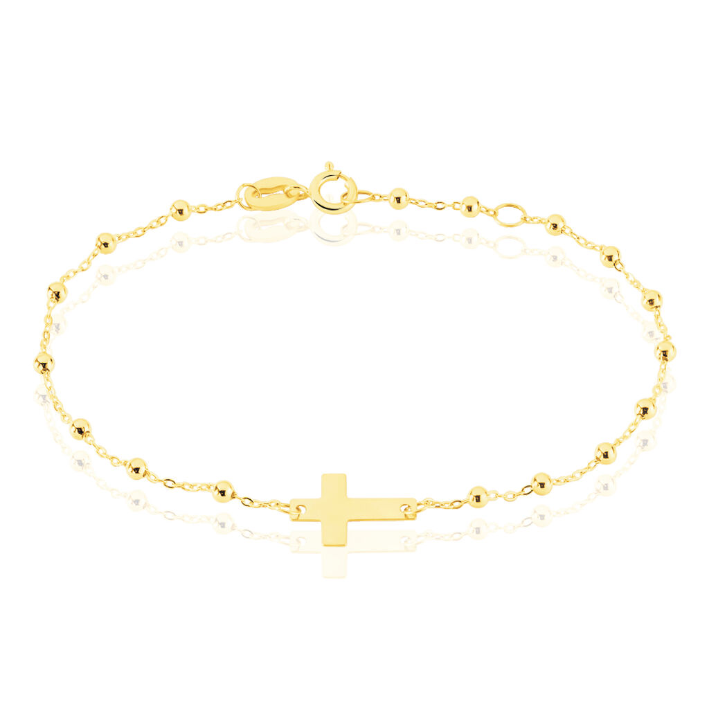Bracelet Evelina Maille Boule Or Jaune - Bracelets Communion Enfant | Histoire d&rsquo;Or