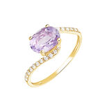 Bague Loriane Or Jaune Amethyste Et Oxyde De Zirconium - Bagues solitaires Femme | Histoire d&rsquo;Or