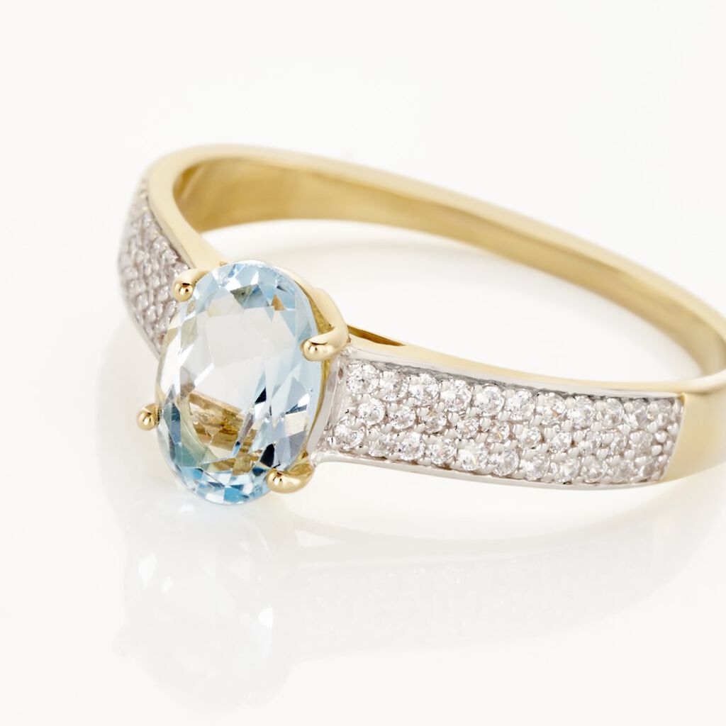 Bague Solitaire Crista Or Jaune Topaze Et Oxyde - Bagues solitaires Femme | Histoire d&rsquo;Or