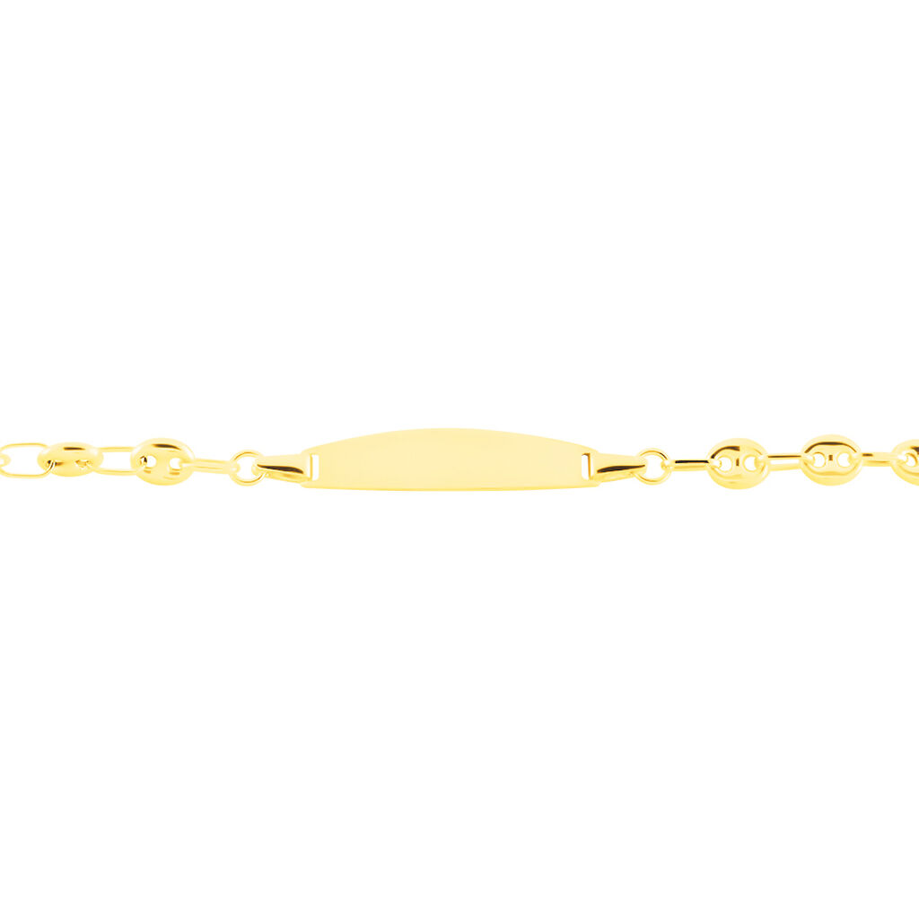 Bracelet Identité Evin Maille Grain De Cafe Or Jaune - Bracelets Communion Enfant | Histoire d’Or