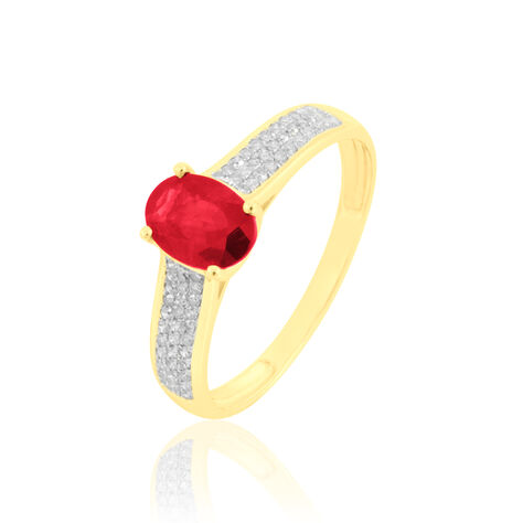 Bague Crista Or Jaune Rubis Et Diamant - Bagues solitaires Femme | Histoire d&rsquo;Or