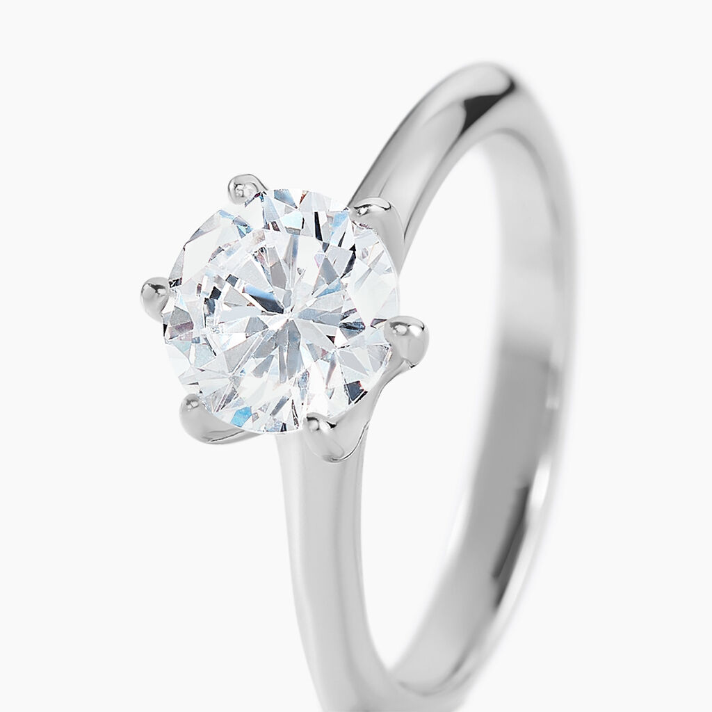 Bague Lydia Argent Blanc Oxyde De Zirconium - Bagues solitaires Femme | Histoire d’Or