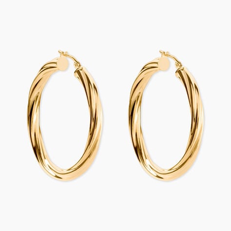 Cr&eacute;oles Or Jaune Torsad&eacute; - Boucles d'oreilles cr&eacute;oles Femme | Histoire d&rsquo;Or