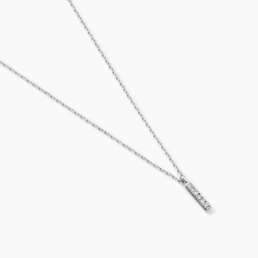 Collier Aprhodisia Or Blanc Diamant Blanc - Colliers Femme | Histoire d&rsquo;Or
