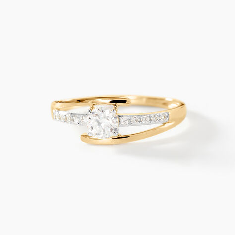 Bague Or Jaune Daegan Oxydes De Zirconium - Bagues solitaires Femme | Histoire d&rsquo;Or