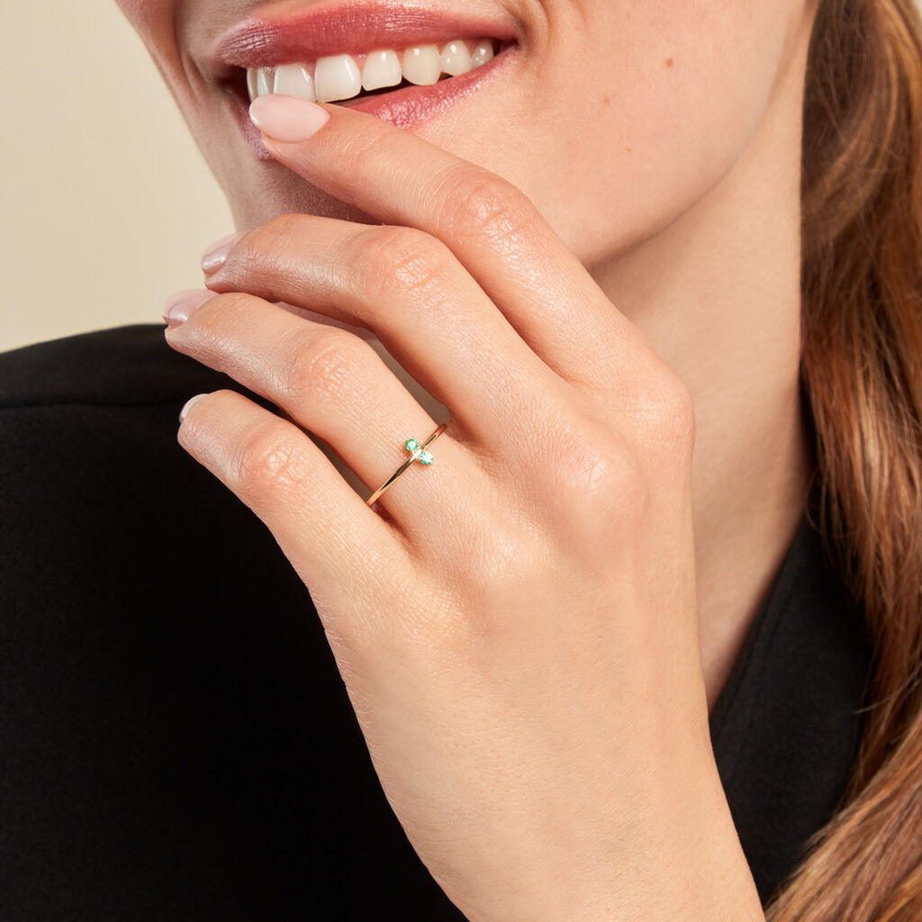 Bague Harding Or Jaune Emeraude - Bagues avec pierre Femme | Histoire d&rsquo;Or