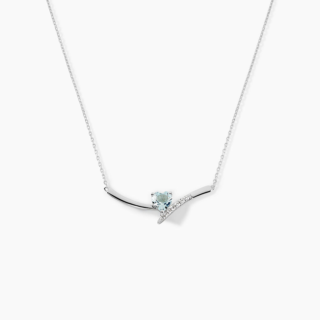 Collier Eva Or Blanc Topaze Et Oxyde De Zirconium - Colliers Femme | Histoire d&rsquo;Or
