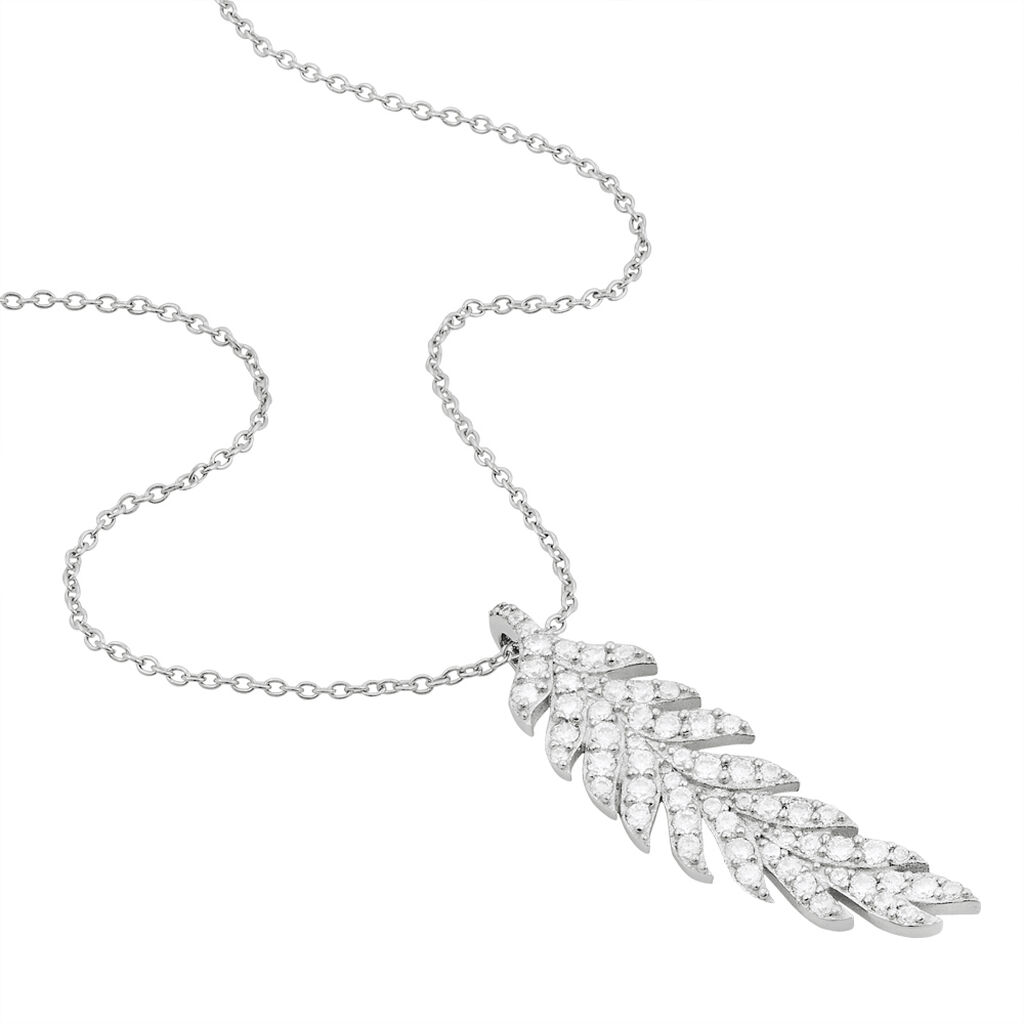 Collier Merielle Argent Blanc Oxyde De Zirconium - Colliers Plume Femme | Histoire d’Or