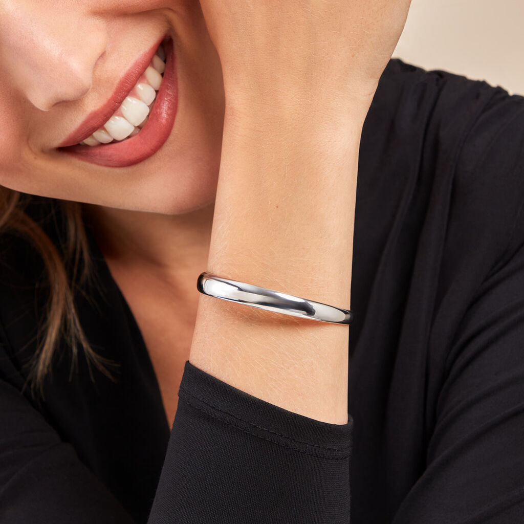 Bracelet Jonc Two Argent Blanc - Bracelets joncs Femme | Histoire d’Or