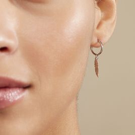 Créoles Elvyn Argent Blanc - Boucles d'oreilles créoles Femme | Histoire d’Or