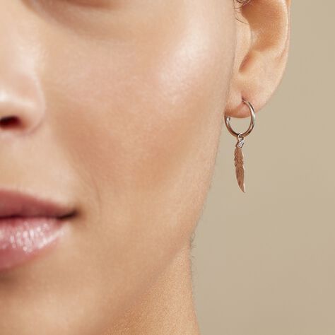Créoles Elvyn Argent Blanc - Boucles d'oreilles créoles Femme | Histoire d’Or