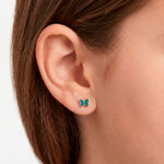 Boucles D'oreilles Puces Solena Papillon Or Jaune - Clous d'oreilles Enfant | Histoire d&rsquo;Or