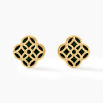 Boucles D'oreilles Puces Rosalite Or Jaune Malachite - Clous d'oreilles Femme | Histoire d&rsquo;Or
