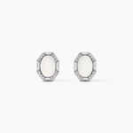 Boucles D'Oreilles Puces Margot Argent Blanc Nacre Oxyde De Zirconium -  Femme | Histoire d&rsquo;Or