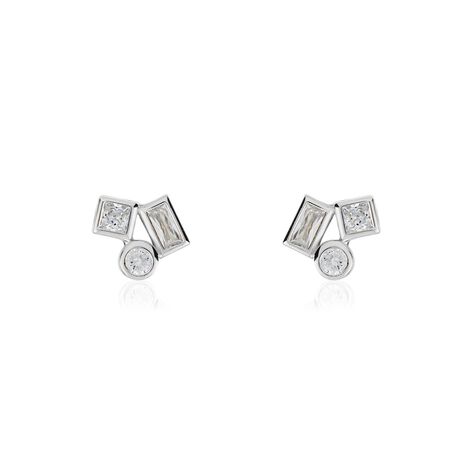Boucles D'oreilles Puces Argent Duredle Oxydes De Zirconium - Boucles d'oreilles fantaisie Femme | Histoire d’Or