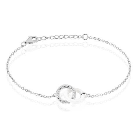 Bracelet Dina Argent Blanc Céramique Et Oxyde De Zirconium - Bracelets fantaisie Femme | Histoire d’Or