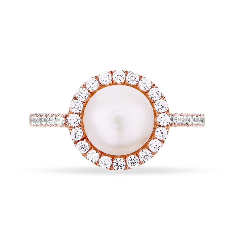 Bague Olivia Argent Blanc Perle De Culture Et Oxyde De Zirconium - Bagues solitaires Femme | Histoire d&rsquo;Or