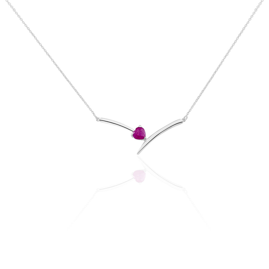Collier Renaldine Or Blanc Rubis - Colliers Femme | Histoire d&rsquo;Or