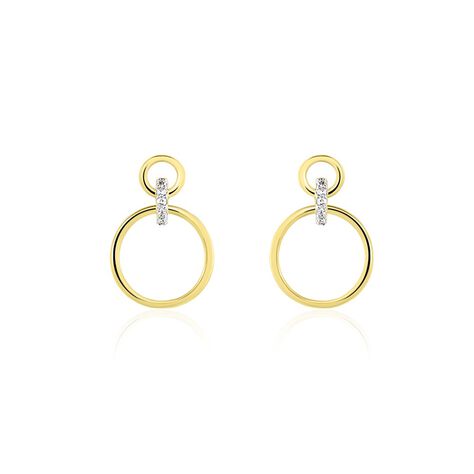 Boucles D'oreilles Puces Or Jaune Agnessa Diamants - Boucles d'oreilles pendantes Femme | Histoire d’Or
