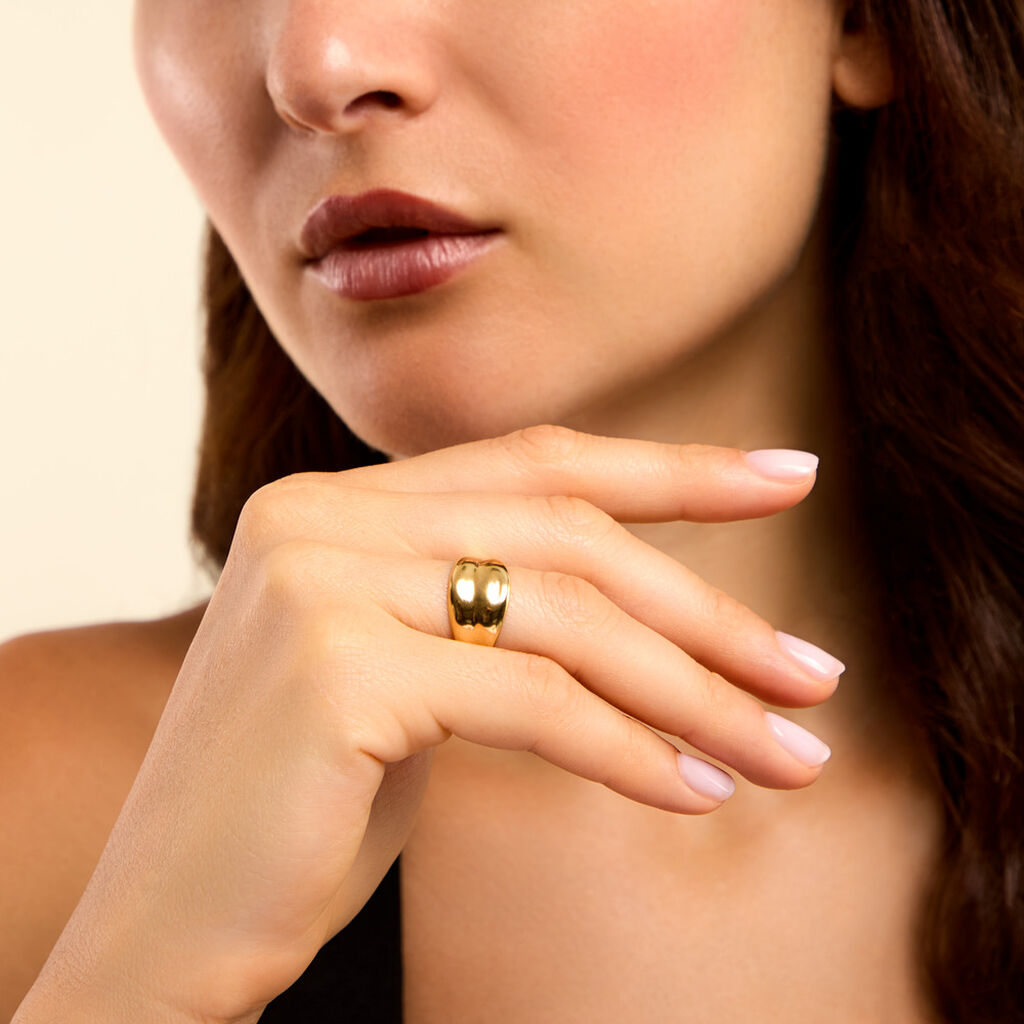 Bague Sadio Argent Dor&eacute; A L'Or 750/1000 - Bijoux sans pierre Femme | Histoire d&rsquo;Or