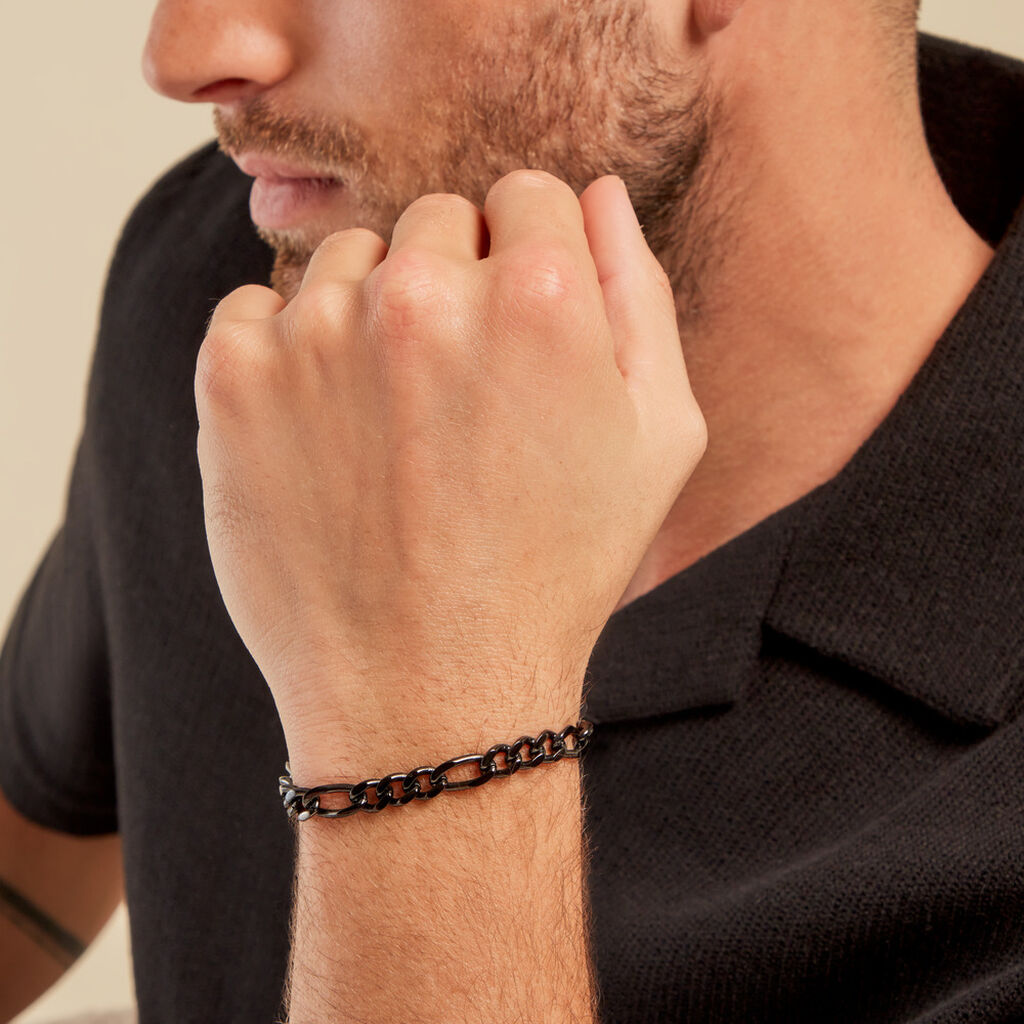 Bracelet Virgil Acier Noir - Bracelets chaîne Homme | Histoire d’Or