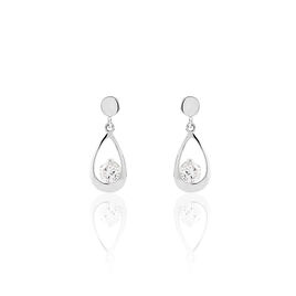 Boucles D'oreilles Pendantes Phaenna Or Blanc Oxyde De Zirconium - Boucles d'oreilles pendantes Femme | Histoire d’Or