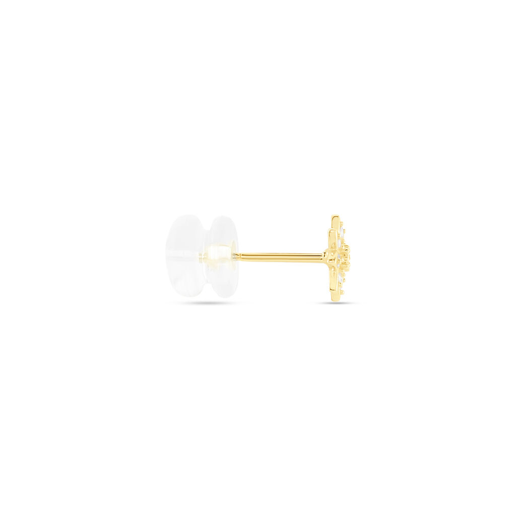 Boucle D'oreille Puce Mix And Match Or Jaune Oxyde De Zirconium - Clous d'oreilles Femme | Histoire d’Or