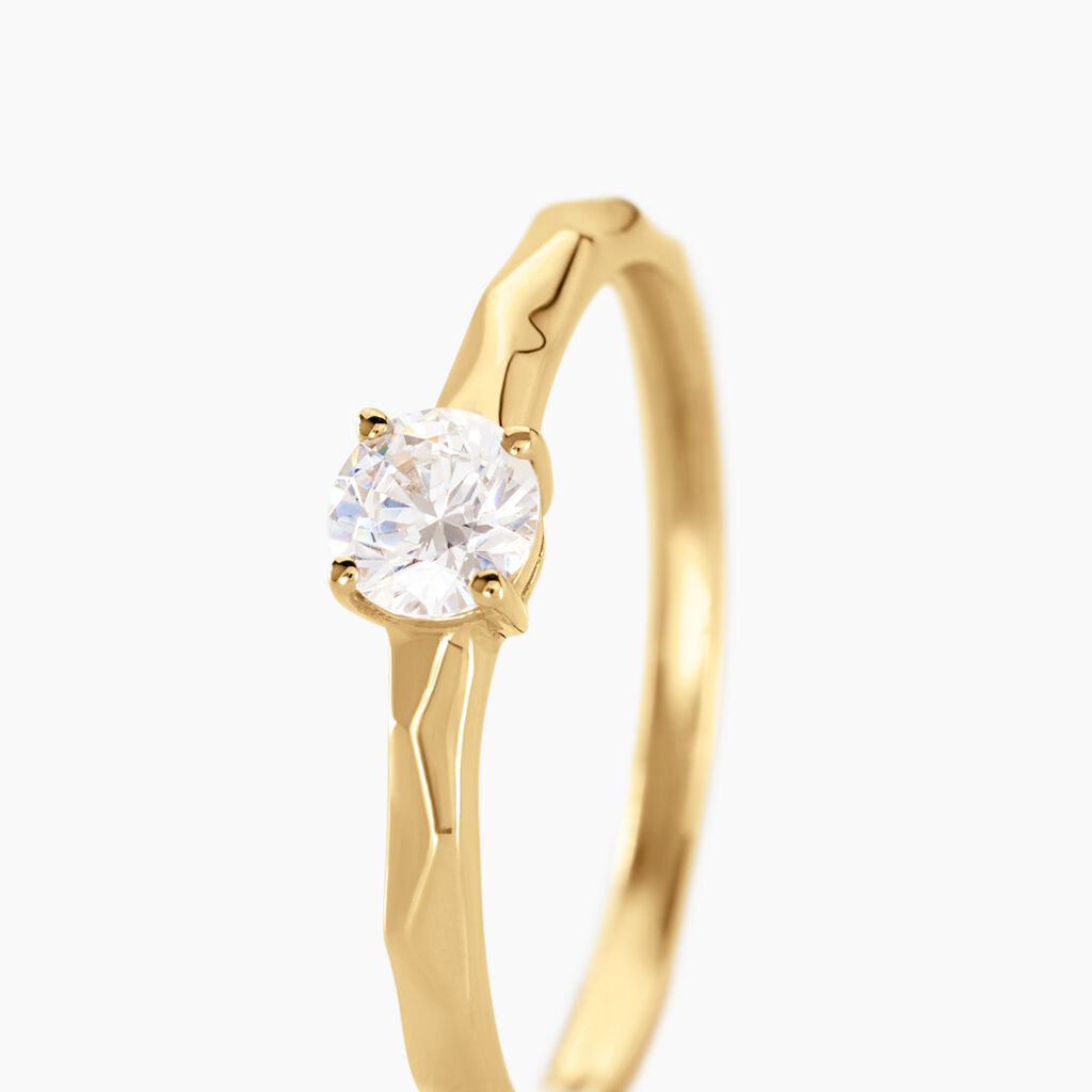 Bague Solitaire Maylis Or Jaune Oxyde De Zirconium - Bagues solitaires Femme | Histoire d&rsquo;Or
