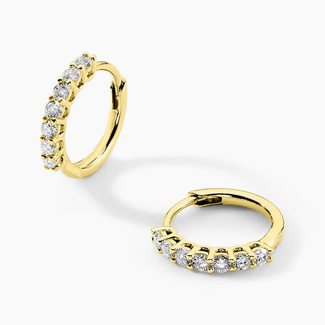 Créoles Kean Or Jaune Diamant Synthétique - Boucles d'oreilles créoles Femme | Histoire d’Or