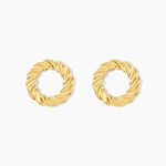 Boucles D'Oreilles Puces Josephe Acier Jaune - Boucles d'oreilles fantaisie Femme | Histoire d&rsquo;Or